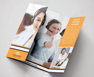 Elegant Gate Folded Brochure PSD Mockup