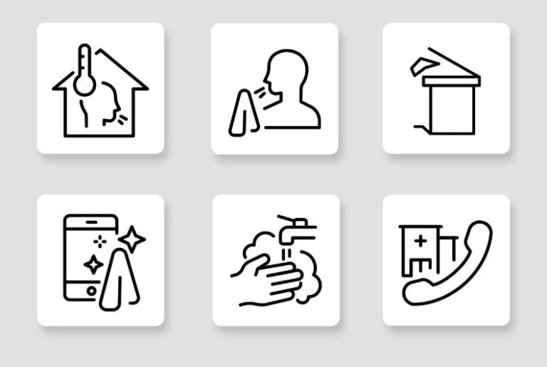 Coronavirus Prevention Icons Vector