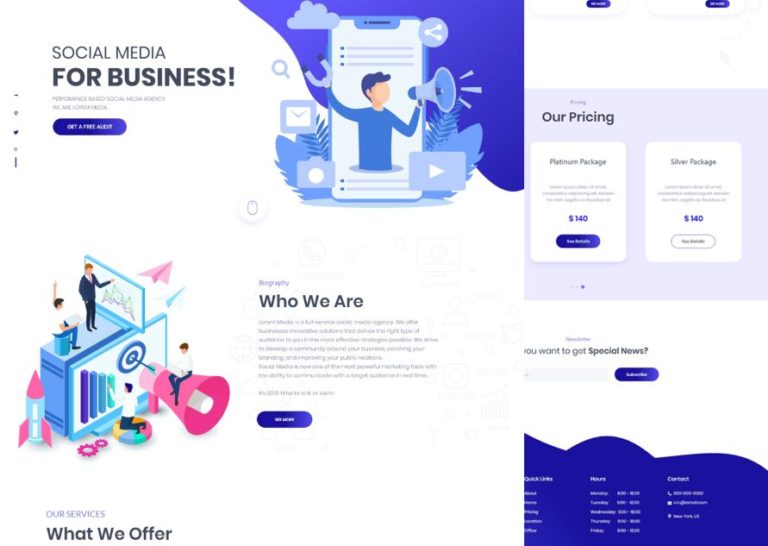 Minimal Modern Marketing Landing Page For Adobe XD