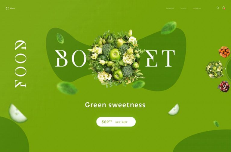 Food Bouquet Landing Page PSD Template
