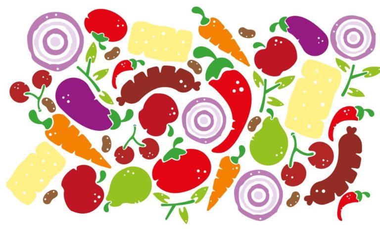 Hand Painting Food Pattern Vector