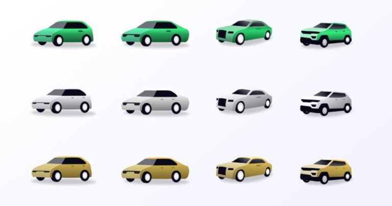 Car Illustration Icons Adobe XD