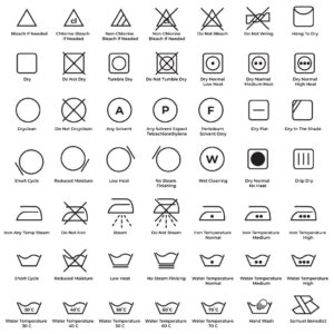 49 Laundry Guide Line Icons Vector