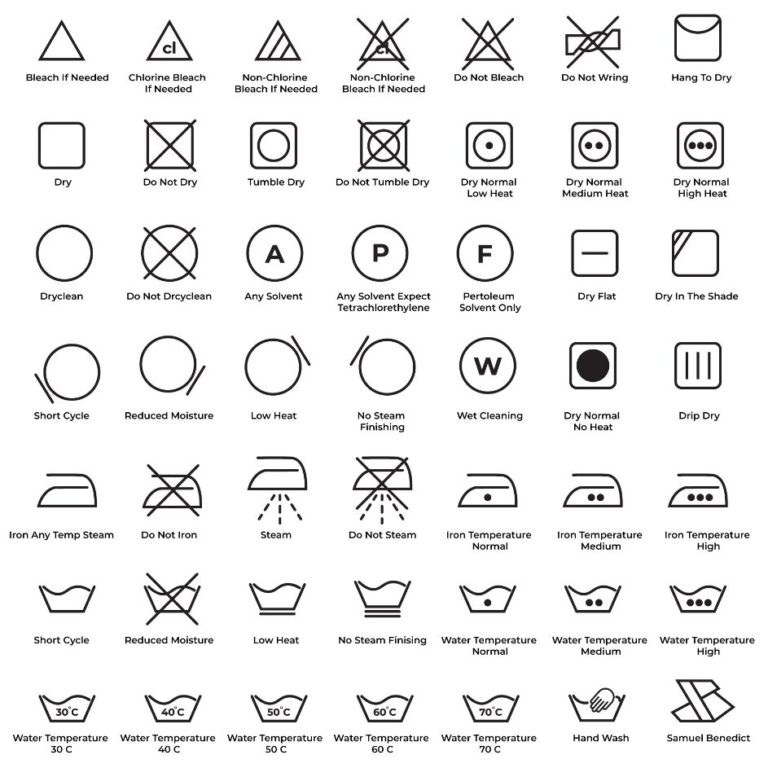 49 Laundry Guide Line Icons Vector