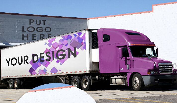 American Truck Mockup PSD