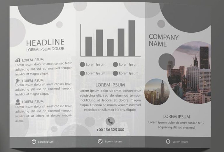 Business Tri-folder Brochure Template Vector