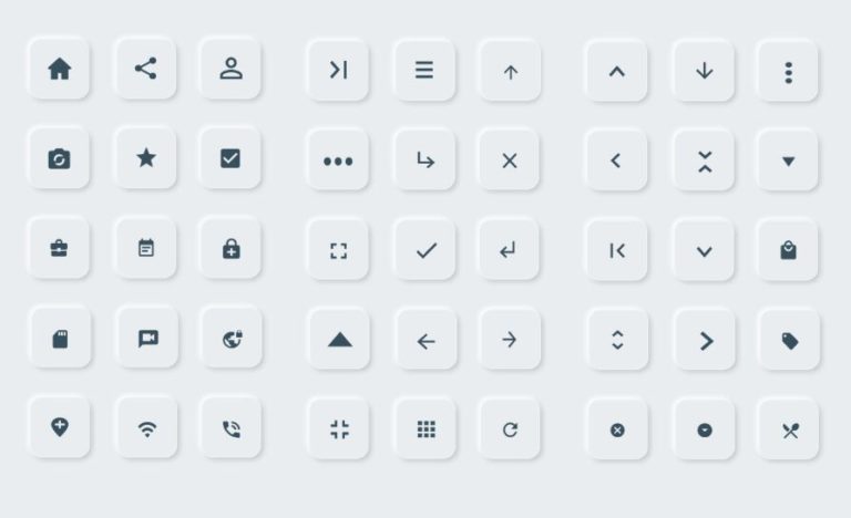Neumorphism UI UX Icons