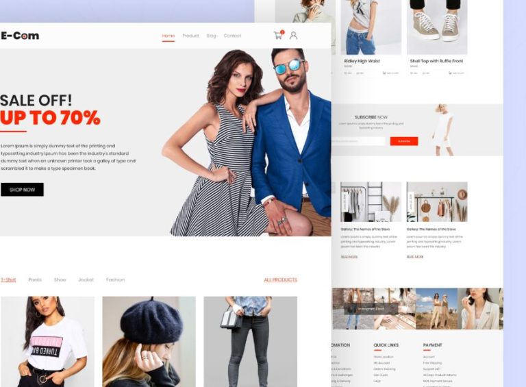 Modern eCommerce Web Design Adobe XD