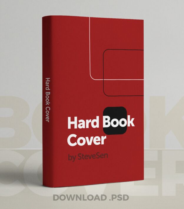Pixel Perfect Hard Book Cover PSD