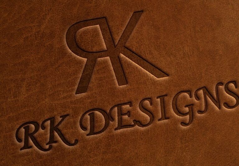 Realistic Leather Logo Mockup PSD