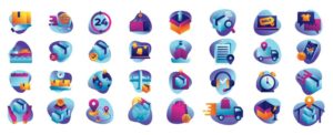 32 Delivery & E-commerce Icons Vector