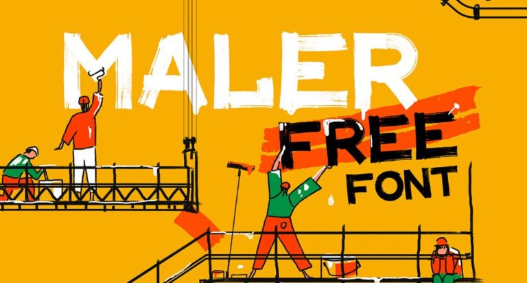 MALER Latin Cyrillic Brush Font
