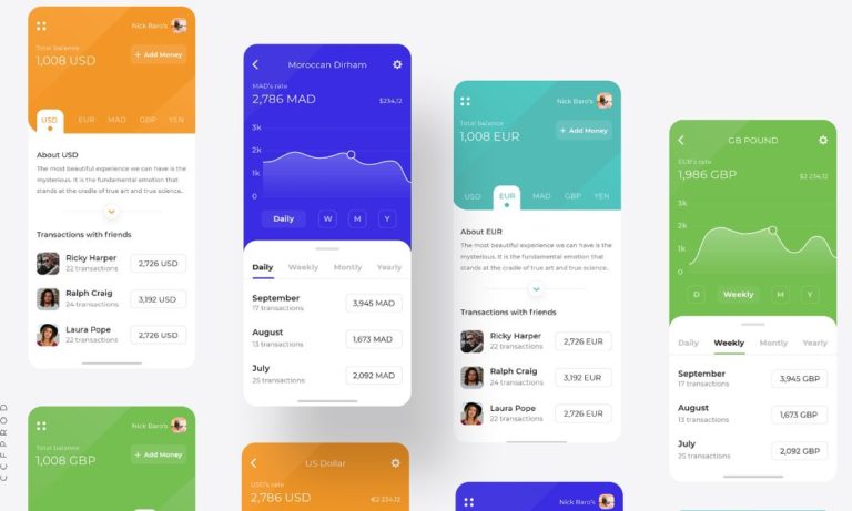 Colorful App UI Design For Sketch