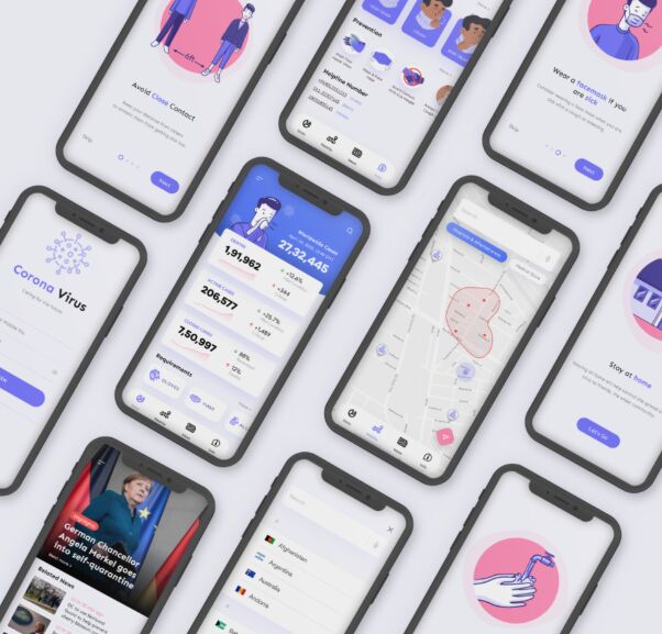 Coronavirus Mobile App For Adobe XD