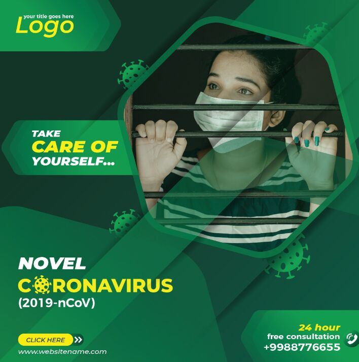 Coronavirus Social Media Template Vector
