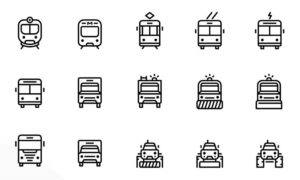 35 Transportation Icons Vector