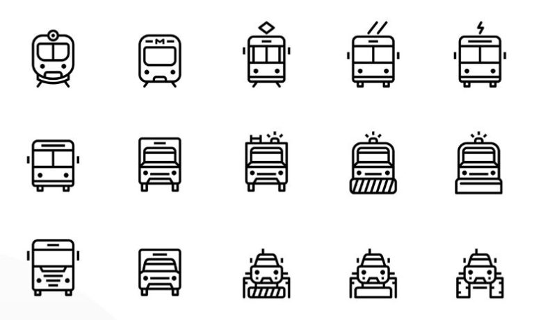 35 Transportation Icons Vector