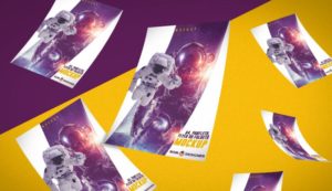 Floating A4 Size Flyer PSD Template