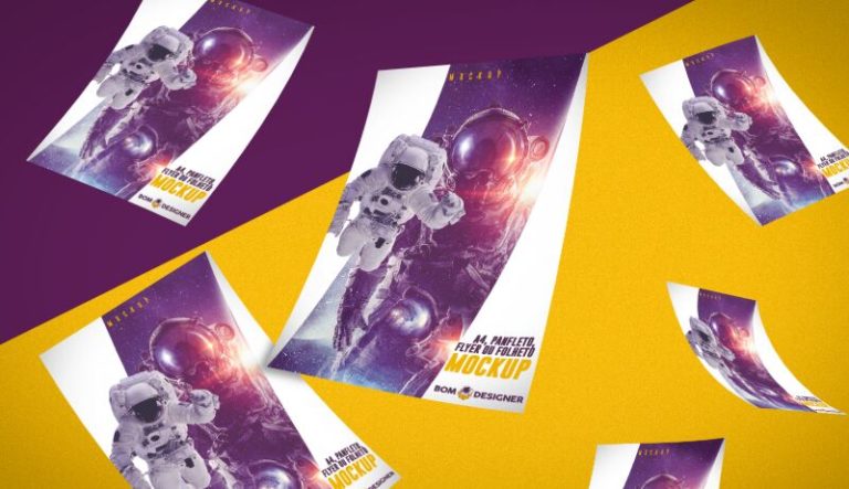 Floating A4 Size Flyer PSD Template