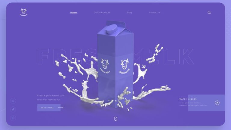 Organic Milk Landing Page Template For Adobe XD
