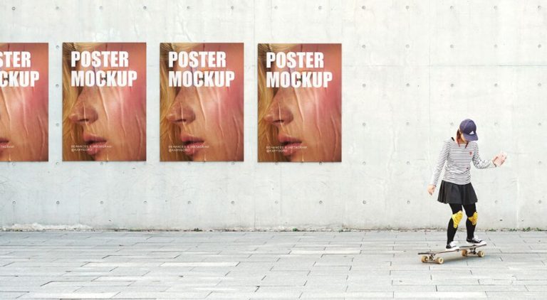 Urban Wall Poster Mockup PSD