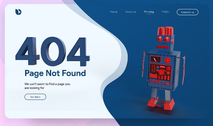Robot 404 Error Page Template For XD