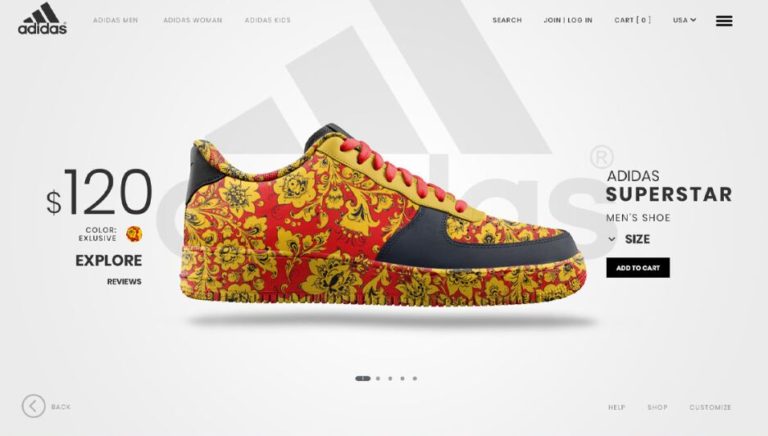 Adidas Landing Page Concept Template PSD