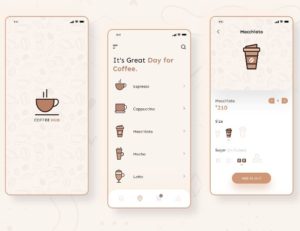 Clean Coffee Shop App UI Design For Adobe XD