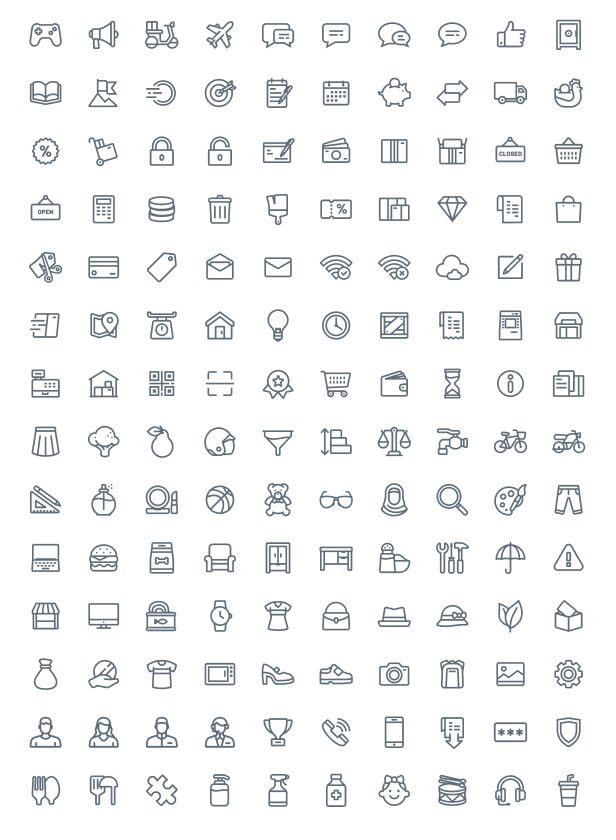 140 eCommerce Icons For Figma
