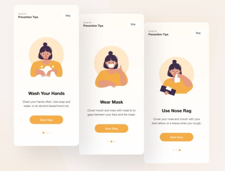 Covid-19 Onboarding Design For Mobile App