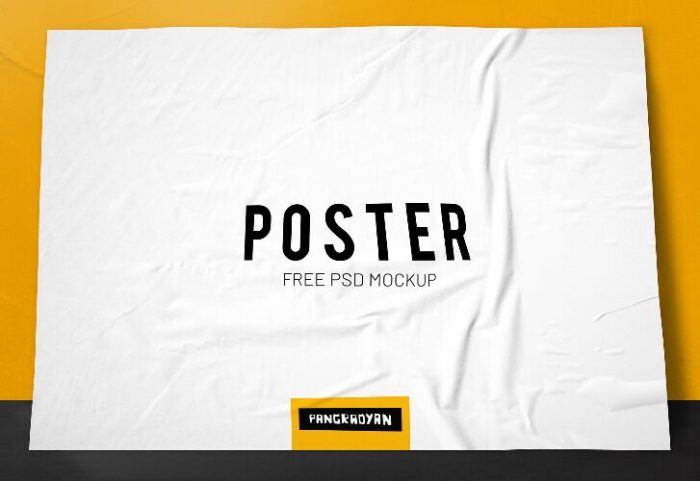 Download Free Poster Leaning Against The Wall Mockup PSD - Free PSD Mockups