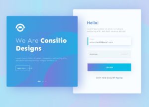 Minimal Clean Login Screen Page Template For Adobe XD