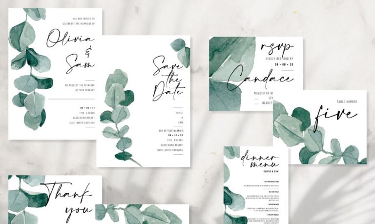 Elegant Wedding Stationery PSD Mockup