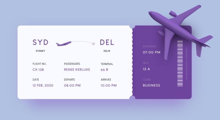 Boarding Pass Mockup Adobe XD