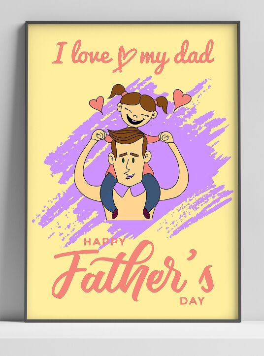 Fathers Day Poster Template Vector