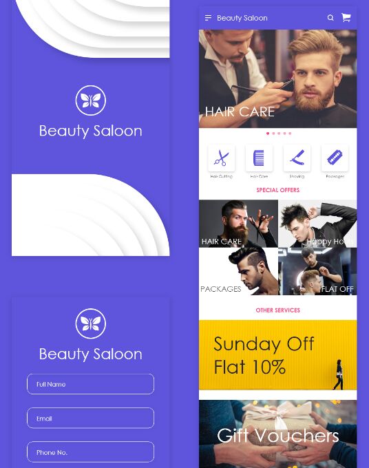 Beauty Saloon Mobile App Design (AI & XD)