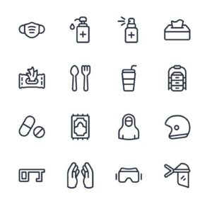 COVID-19 New Normal Icons Pack (Vector)