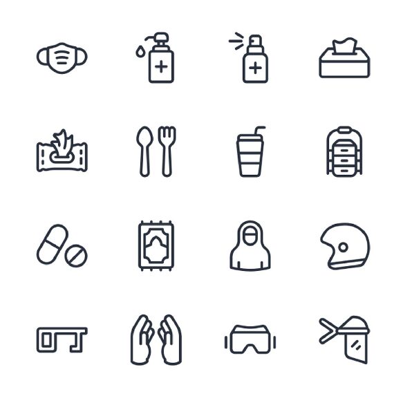 COVID-19 New Normal Icons Pack (Vector)