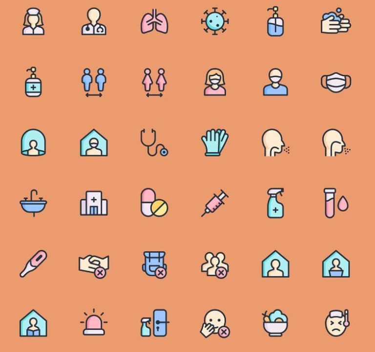 COVID-19 Pandemic Icon Set