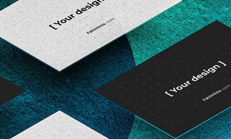 High Quality Isometric Business Card Mockup