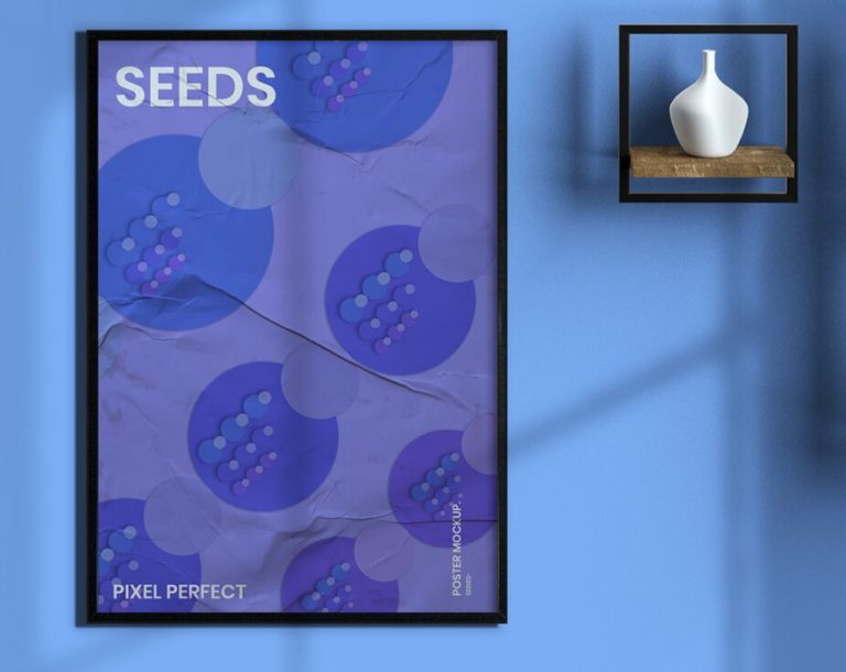 Pixel Perfect Room Wall Poster Mockup PSD
