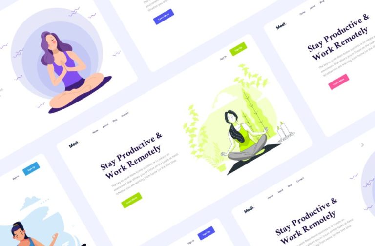 Yoga Meditation Header Banners Figma