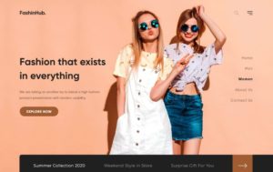 Fashion Modern Web Page Template Adobe XD