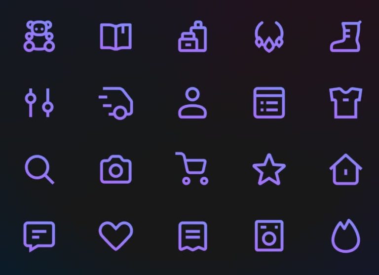 20 Gradient Icons For E-commerce (Sketch & SVG)