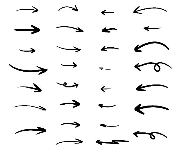 30 Hand Drawn Arrows Vector