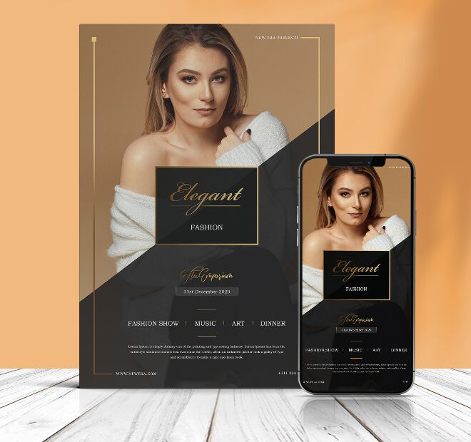 Gorgeous Fashion Poster PSD Mockup