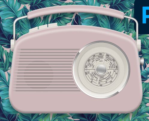 Realistic Retro Radio Template PSD