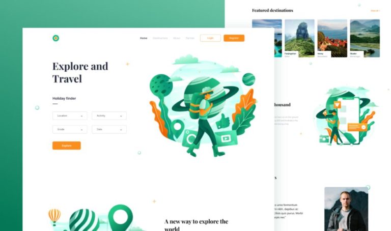 Tour and Travel Website Template Figma