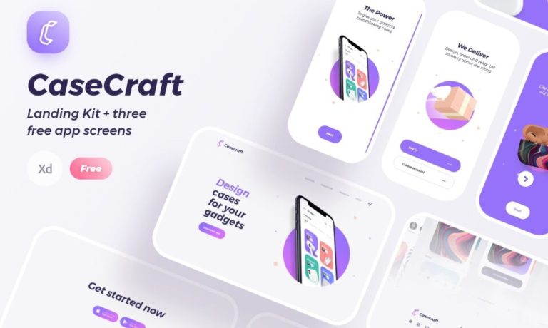 CaseCraft Landing Page Kit For Adobe XD