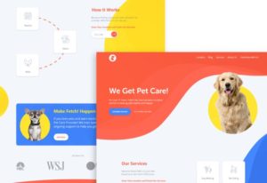Pet Care Landing Page Template Adobe XD